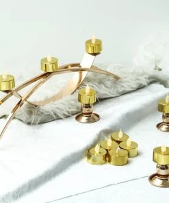 HIER_3720 12 Pack | Metallic Flameless LED Candles | Battery Operated Tea Light Candles | Gold 26 HIER_3720 12 Pack | Metallic Flameless LED Candles | Battery Operated Tea Light Candles | Gold
