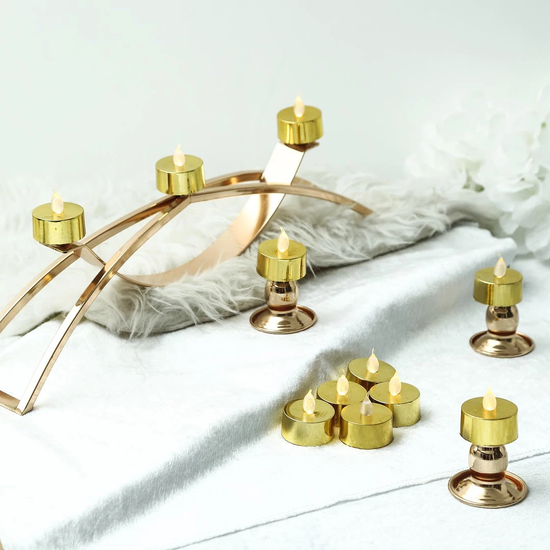HIER_3720 12 Pack | Metallic Flameless LED Candles | Battery Operated Tea Light Candles | Gold 6 HIER_3720 12 Pack | Metallic Flameless LED Candles | Battery Operated Tea Light Candles | Gold