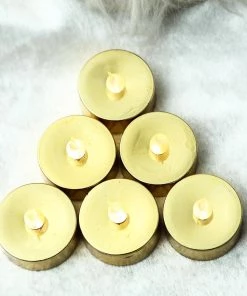 HIER_3720 12 Pack | Metallic Flameless LED Candles | Battery Operated Tea Light Candles | Gold 29 HIER_3720 12 Pack | Metallic Flameless LED Candles | Battery Operated Tea Light Candles | Gold