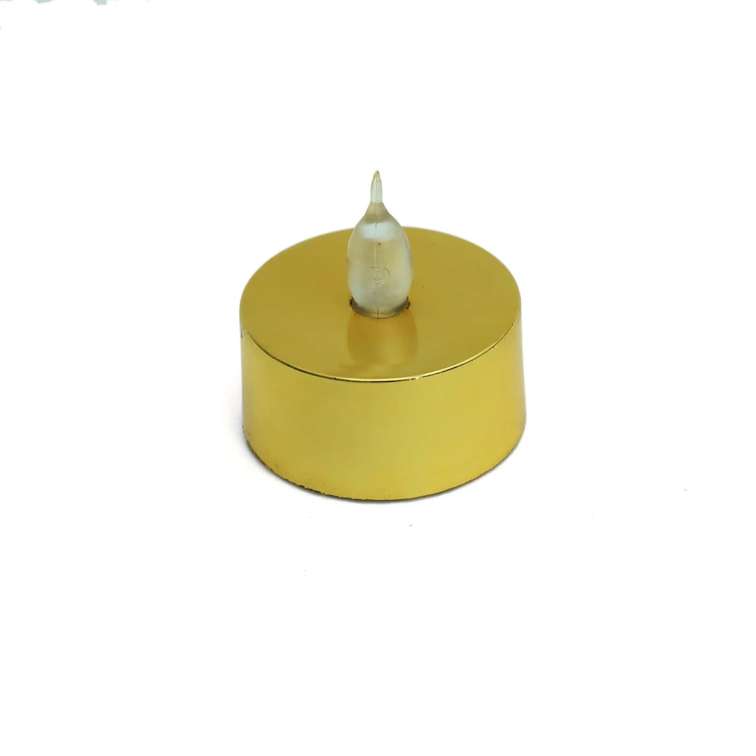 HIER_3720 12 Pack | Metallic Flameless LED Candles | Battery Operated Tea Light Candles | Gold 18 HIER_3720 12 Pack | Metallic Flameless LED Candles | Battery Operated Tea Light Candles | Gold