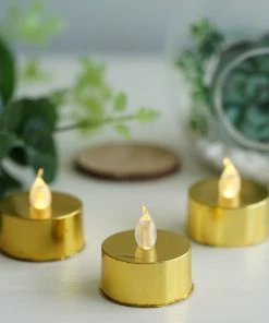 HIER_3720 12 Pack | Metallic Flameless LED Candles | Battery Operated Tea Light Candles | Gold 32 HIER_3720 12 Pack | Metallic Flameless LED Candles | Battery Operated Tea Light Candles | Gold