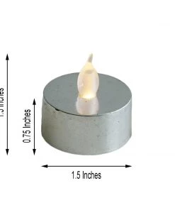 HIER_3720 12 Pack | Metallic Flameless LED Candles | Battery Operated Tea Light Candles | Silver 22 HIER_3720 12 Pack | Metallic Flameless LED Candles | Battery Operated Tea Light Candles | Silver