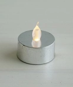 HIER_3720 12 Pack | Metallic Flameless LED Candles | Battery Operated Tea Light Candles | Silver 27 HIER_3720 12 Pack | Metallic Flameless LED Candles | Battery Operated Tea Light Candles | Silver