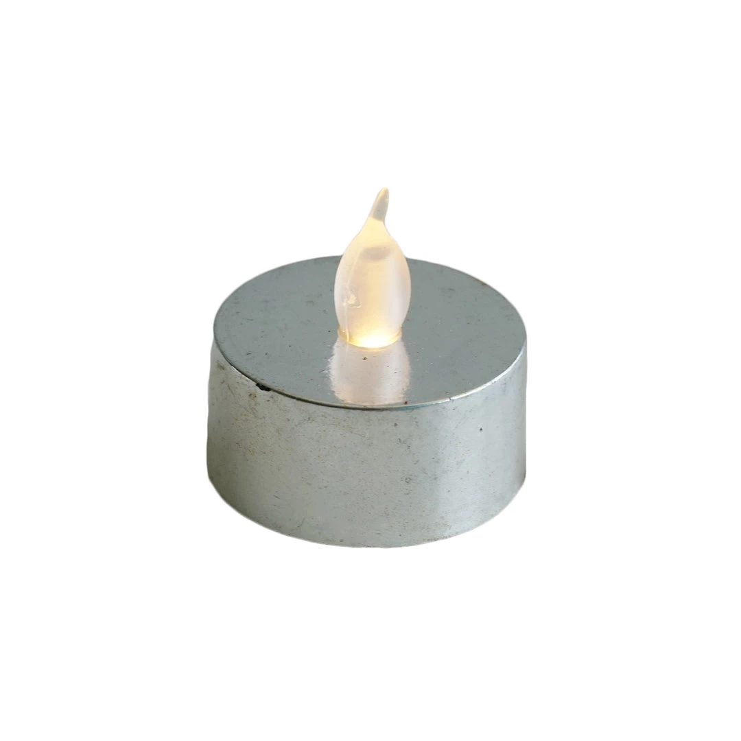 HIER_3720 12 Pack | Metallic Flameless LED Candles | Battery Operated Tea Light Candles | Silver 20 HIER_3720 12 Pack | Metallic Flameless LED Candles | Battery Operated Tea Light Candles | Silver