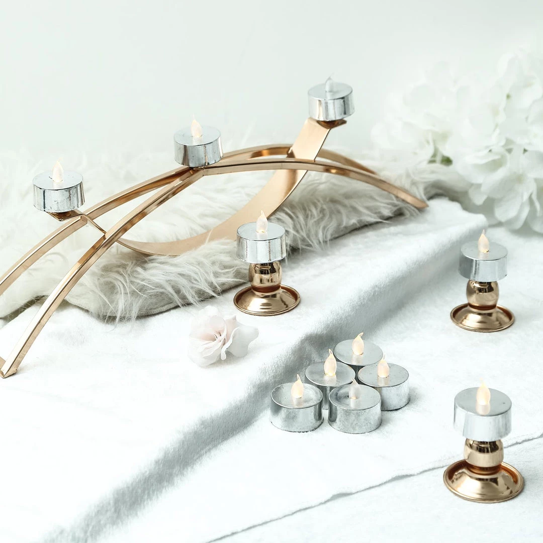 HIER_3720 12 Pack | Metallic Flameless LED Candles | Battery Operated Tea Light Candles | Silver 13 HIER_3720 12 Pack | Metallic Flameless LED Candles | Battery Operated Tea Light Candles | Silver