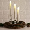 HIER_3830 3 Pack | 9" Tall White Flameless LED Candles With Real Wax Dripping Texture | Battery Operated Candles