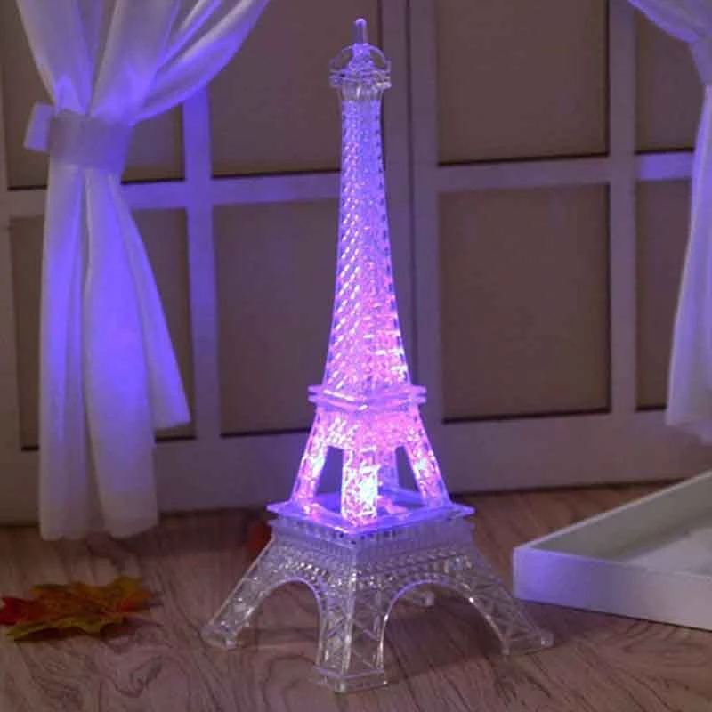 HIER_3730 10" | LED Light Up | Color Changing Eiffel Tower Night Light 2 HIER_3730 10" | LED Light Up | Color Changing Eiffel Tower Night Light