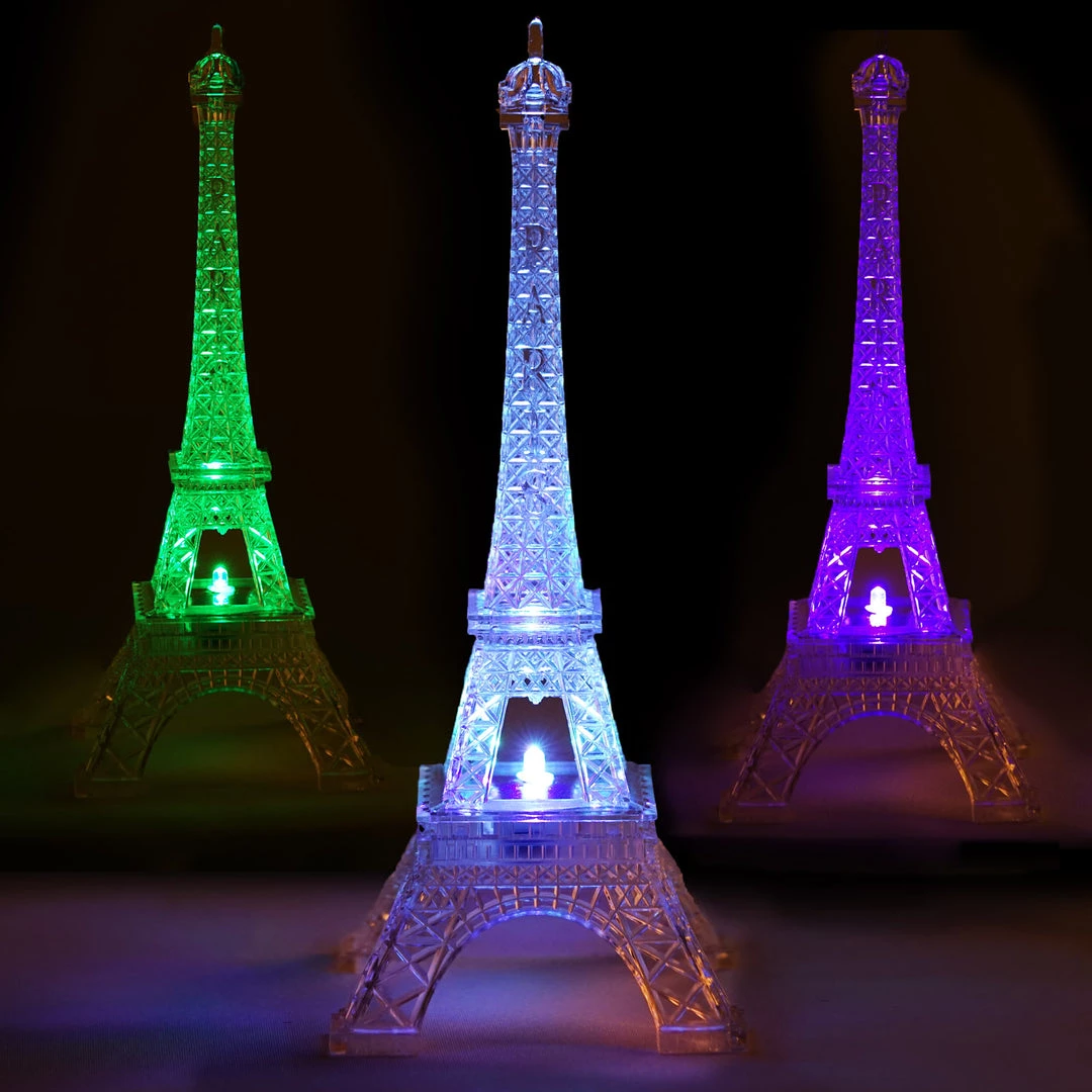 HIER_3730 10" | LED Light Up | Color Changing Eiffel Tower Night Light 7 HIER_3730 10" | LED Light Up | Color Changing Eiffel Tower Night Light