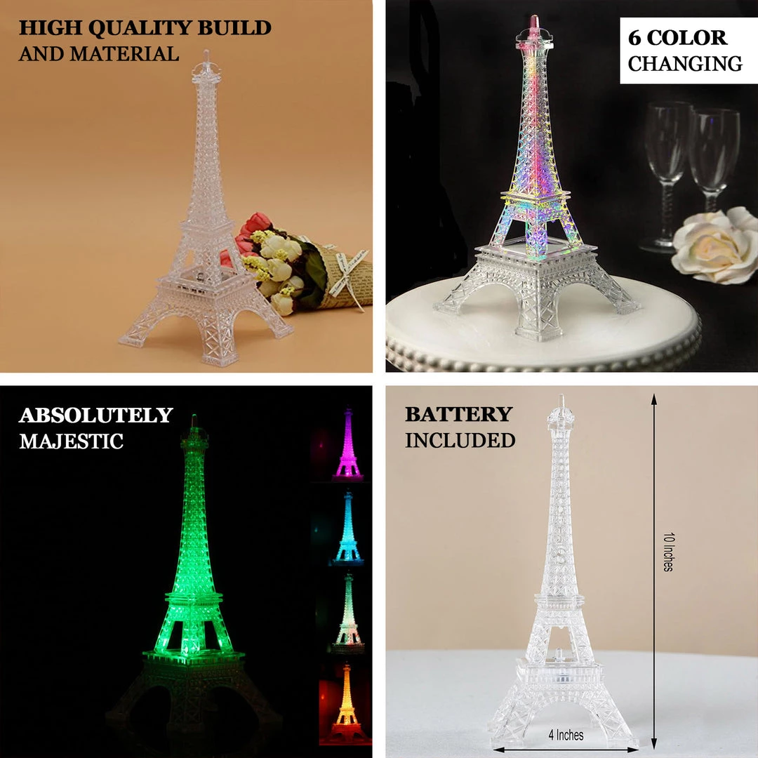 HIER_3730 10" | LED Light Up | Color Changing Eiffel Tower Night Light 4 HIER_3730 10" | LED Light Up | Color Changing Eiffel Tower Night Light