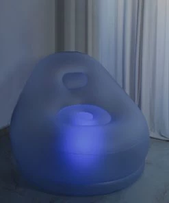 HIER_3700 LED Light Up Inflatable Waterproof Chair, Illuminated Furniture | Battery Operated With Remote Control - 40"W X 32"H