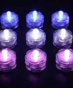 HIER_3750 Chargers & Centerpieces 12 Pack | Green LED Lights Waterproof Battery Operated Submersible