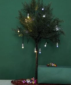 HIER_3750 12 Pack | Purple Bullet LEDs With String | Waterproof Balloon Lantern Lights Vase LEDs