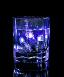 HIER_3750 12 Pack | Purple Bullet LEDs With String | Waterproof Balloon Lantern Lights Vase LEDs