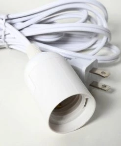 HIER_3750 15FT Pendant Light Cord, Hanging Lantern Cord Extension, E26 Socket With On/Off Switch Chargers & Centerpieces