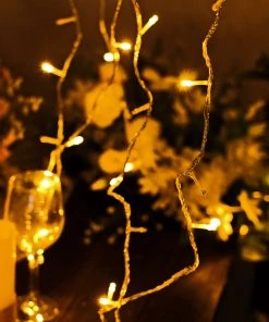 HIER_3720 30FT | 100 LED Warm White Sequential String Lights Chargers & Centerpieces