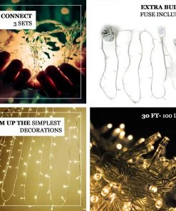 HIER_3720 Chargers & Centerpieces 30FT | 100 LED White Sequential String Lights