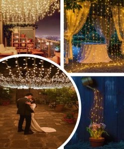 HIER_3720 30FT | 100 LED Warm White Sequential String Lights Chargers & Centerpieces