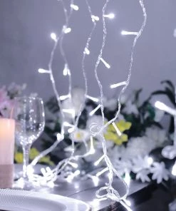 HIER_3720 Chargers & Centerpieces 30FT | 100 LED White Sequential String Lights