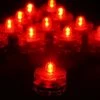 HIER_3750 12 Pack | Red LED Lights Waterproof Battery Operated Submersible Chargers & Centerpieces