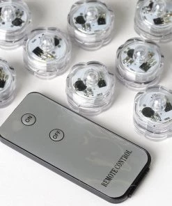 HIER_3720 Chargers & Centerpieces 12 Pack White Waterproof Submersible LED Vase Lights With Remote 8 HIER_3720 Chargers & Centerpieces 12 Pack White Waterproof Submersible LED Vase Lights With Remote