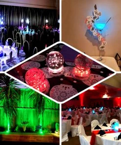 HIER_3750 4 Pack 13 Color Assorted LED Vase Lights With IR Remote Chargers & Centerpieces