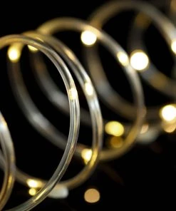 HIER_3720 33Ft Outdoor 100 LED Solar Rope Lights, Waterproof String Lighting 8 Modes - Warm White Chargers & Centerpieces