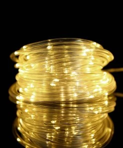 HIER_3720 33Ft Outdoor 100 LED Solar Rope Lights, Waterproof String Lighting 8 Modes - Warm White Chargers & Centerpieces 23 HIER_3720 33Ft Outdoor 100 LED Solar Rope Lights, Waterproof String Lighting 8 Modes - Warm White Chargers & Centerpieces
