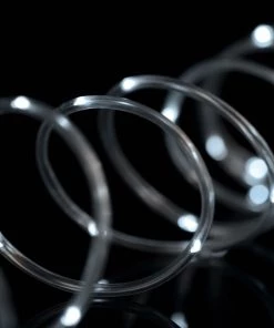 HIER_3720 Chargers & Centerpieces 33Ft Outdoor 100 LED Solar Rope Lights, Waterproof String Lighting 8 Modes - White