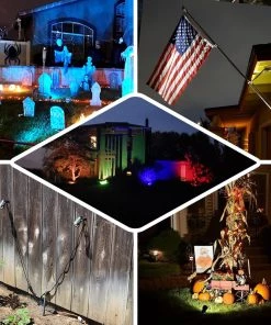 HIER_3740 6W White LED Backdrop Uplight, Outdoor Waterproof Landscape Spotlight Photography Lighting Kit