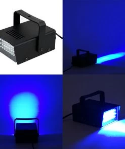 HIER_3740 Wedding & Party Lights 35W Mini Strobe Light With 24 Bright Blue LEDs, Stage Uplight With Variable Flash & Speed Control
