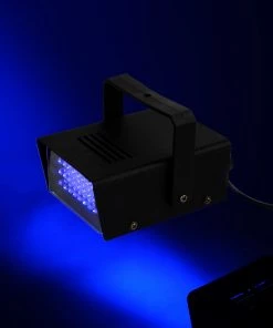 HIER_3740 Wedding & Party Lights 35W Mini Strobe Light With 24 Bright Blue LEDs, Stage Uplight With Variable Flash & Speed Control