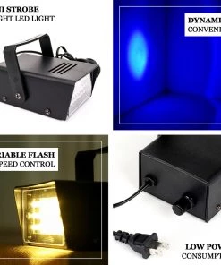 HIER_3740 Wedding & Party Lights 35W Mini Strobe Light With 24 Bright Blue LEDs, Stage Uplight With Variable Flash & Speed Control