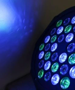 HIER_3740 220V Auto Play Party Spotlight W/Remote, 36 LED DJ Stage Uplight, RGB Multi-Color Sound Activated Strobe Par Light Wedding & Party Lights