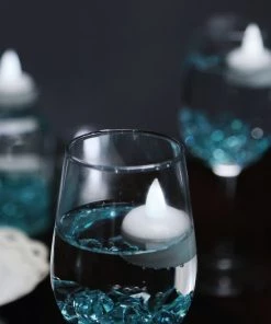 HIER_3720 12Pack LED Floating White Tea Lights Waterproof Flameless Candles