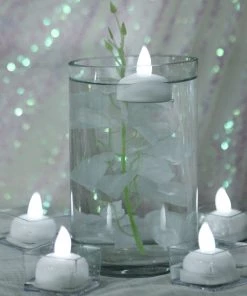 HIER_3720 12Pack LED Floating White Tea Lights Waterproof Flameless Candles