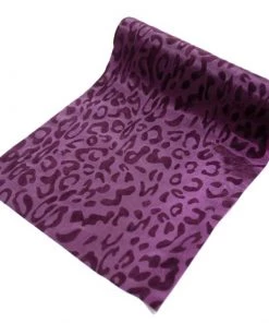 HIER_5220 12" X 10 Yards | Taffeta Fabric Roll | Leopard Print Fabric Bolt | Leopard Fabric Animal Print - Eggplant Fabric Bolts & Bags
