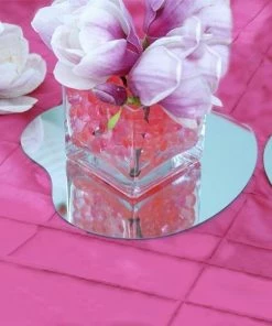 HIER_4620 Chargers & Centerpieces 4 Pack 12" Heart Glass Mirror