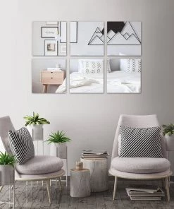 HIER_4620 Pack Of 4 | 12" Square Glass Mirror Chargers & Centerpieces