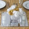HIER_4620 Pack Of 4 | 12" Square Glass Mirror Chargers & Centerpieces