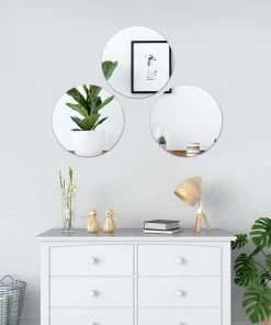 HIER_4620 Chargers & Centerpieces 4 Pack 16" Round Glass Mirror