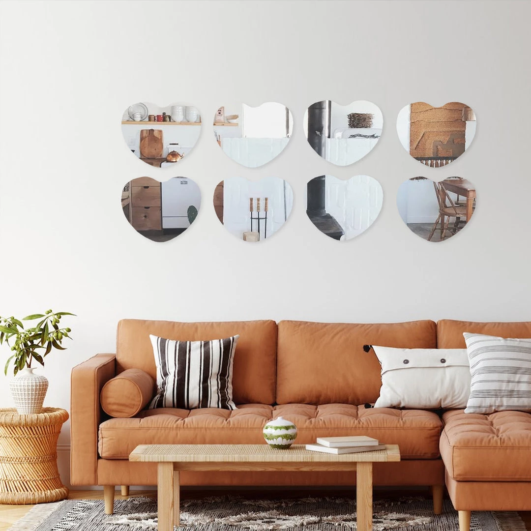 HIER_4620 Chargers & Centerpieces 6 Pack 8" Heart Glass Mirror 2 HIER_4620 Chargers & Centerpieces 6 Pack 8" Heart Glass Mirror