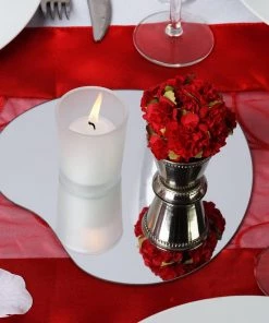HIER_4620 Chargers & Centerpieces 6 Pack 8" Heart Glass Mirror