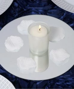 HIER_4620 6 Pack 8" Round Glass Mirror Chargers & Centerpieces