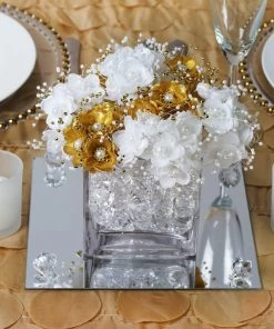 HIER_4620 Chargers & Centerpieces Pack Of 6 | 8" Square Glass Mirror