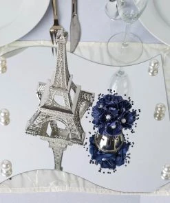 HIER_4620 4 Pack 12" Wave Glass Mirror Chargers & Centerpieces