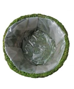 HIER_1600 Set Of 2 | Preserved Moss Watering Can Planter Box With Natural Braided Twine Bow - 11" & 10" 23 HIER_1600 Set Of 2 | Preserved Moss Watering Can Planter Box With Natural Braided Twine Bow - 11