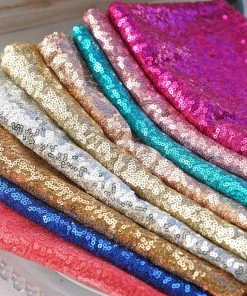 HIER_2210 20”x20” Pink Premium Sequin Cloth Dinner Napkin | Reusable Linen