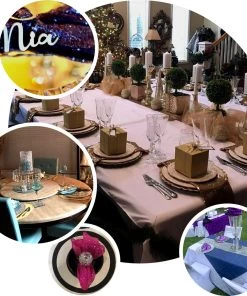 HIER_2210 20”x20” Pink Premium Sequin Cloth Dinner Napkin | Reusable Linen