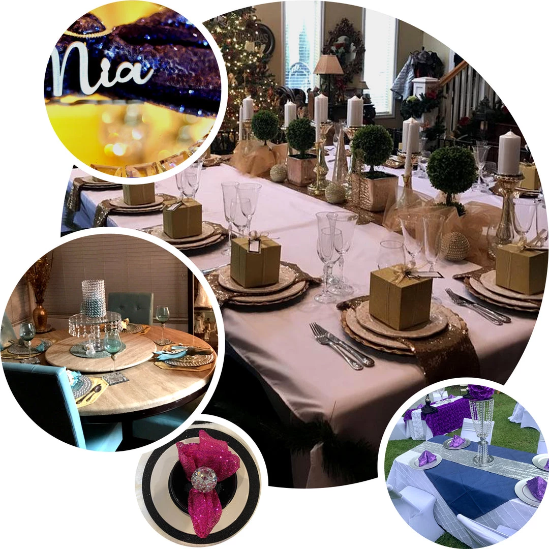 HIER_2210 20”x20” Fuchsia Premium Sequin Cloth Dinner Napkin | Reusable Linen 5 HIER_2210 20”x20” Fuchsia Premium Sequin Cloth Dinner Napkin | Reusable Linen