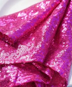 HIER_2210 20”x20” Fuchsia Premium Sequin Cloth Dinner Napkin | Reusable Linen 15 HIER_2210 20”x20” Fuchsia Premium Sequin Cloth Dinner Napkin | Reusable Linen